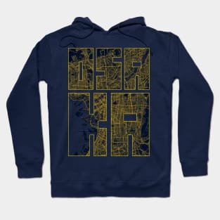 Osaka, Japan City Map Typography - Gold Art Deco Hoodie